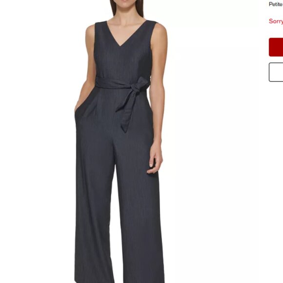 Calvin Klein Pants - Calvin Klein Demin Jumpsuit Cutout Detail on Back Size 6